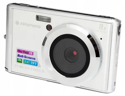 Image de AGFA Photo - Appareil photo numérique compact avec 21 Mpx, capteur CMOS, zoom 8X numérique et écran LCD, couleur argent