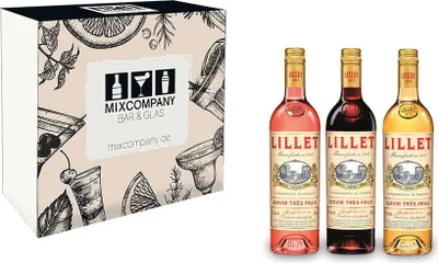 Produktbild von Lillet 3er Set / Geschenkset 3 Sorten - Lillet Rose + Rogue + Blanc Aperitiv de France je 750ml (17% Vol)