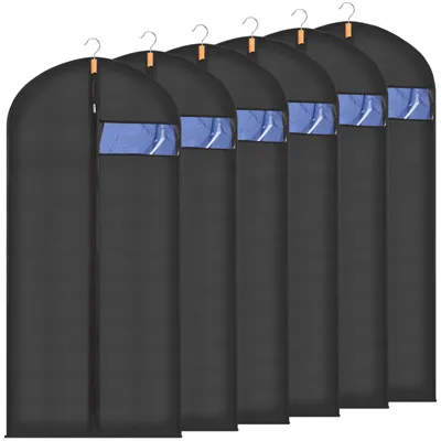 Immagine prodotto di Borsa per abiti di 160 x 60 cm con cerniera migliorata – Set di 6 copriabiti per abiti da sera e abiti