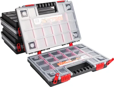 Produktbild von Sortimentskasten Kunststoff Sortimentsbox NORS14 DUO x3 Rot Sortierbox