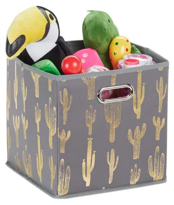 Produktbild von Set mit 10 Aufbewahrungsboxen mit Kakteenmuster, 29 x 28,5 cm