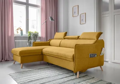 Produktbild von MIUFORM Sweet Harmony - Ecksofa mit Bettfunktion - 228x162cm - Honig - L-Form Links - Schlafsofa Couch