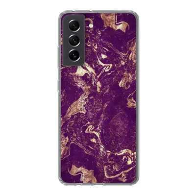 Produktbild von MuchoWow® Handyhülle Schutzhülle Hülle für Samsung Galaxy S21 FE Naturstein - Kalkstein - Gold Silikon Softcase Handy Hülle - Mobiltelefonhülle