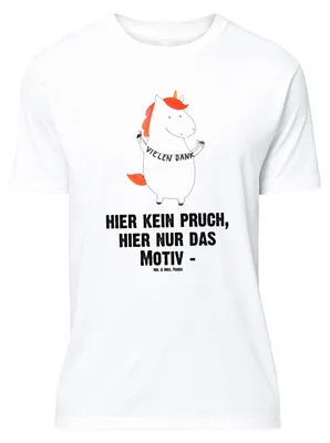 Produktbild von Mr. & Mrs. Panda Größe M T-Shirt Einhorn Dankeschön - Weiß - Geschenk, Herren, Vielen Dank, Tshirt, Danke, Unicorn, Danksagung, Shirt, mit Spruch, Einhörner