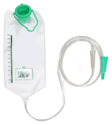 Image de Kit de poche à lavement, réutilisable, grande capacité, pour le lavage intestinal, 1 200 ml, avec 10 embouts