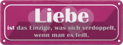 Produktbild von vianmo Blechschild 10x27 cm Liebe Einzige was sich verdoppet Spruch Zitat