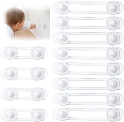 Imagen del producto de Bloque de seguridad para bebés, para puertas y armarios, juego de 12 piezas, fabricado en ABS, ideal para la cocina y la habitación infantil