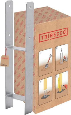 Produktbild von TRIBECCO® H-Pfostenträger für Beton (141 x 141/600) feuerverzinkt, Gesamthöhe: 600 mm, Materialstärke: 5 mm, lichte Breite: 140 mm