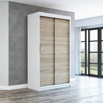 Produktbild von Schwebetürenschrank, 2-türig Schrank 120 cm mit Spiegel PAX