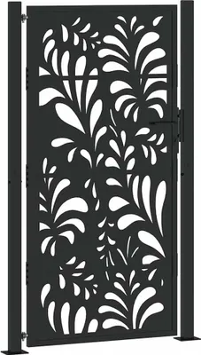Obrázok produktu pre Záhradná brána čierna 100x175 cm oceľový vlnitý dizajn