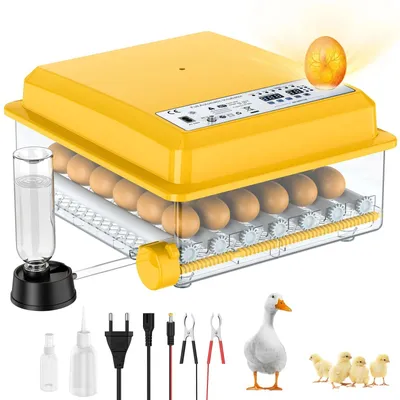 Produktbild von Brutautomat - Digitale Eier Brutmaschine 16/36 Eier - Temperatur- und Feuchtigkeitsregelung - LED Durchleuchter - Automatische Eierwendung - Für Huhn Ente Wachtel Gans - Schwarz