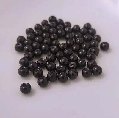 Produktbild von Glasperlen - Typ 'rund' - 20g - 6 mm - Schwarz