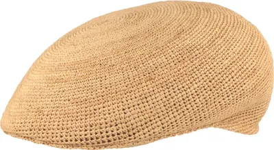 Borsalino knautschbarer Raffia Crochet Flatcap in beige