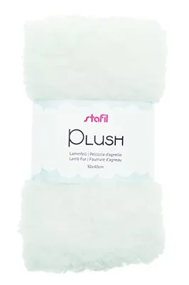 Produktbild von Plüsch Stoff "Lammfell", ca. 40 x 30 cm Weiß