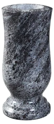 Grabvase aus Bahama-Blau-Granit, 25,5 cm, mit Abflussloch