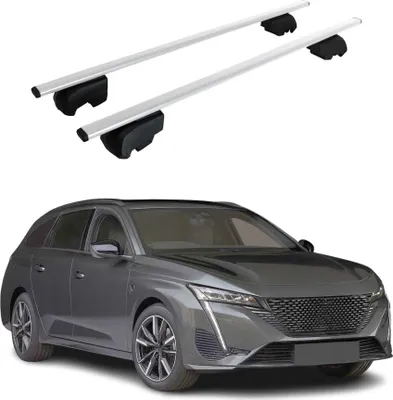 Image de Barres de toit Transversales pour Peugeot 308 Break 2021-2023 Fer Argent ABE