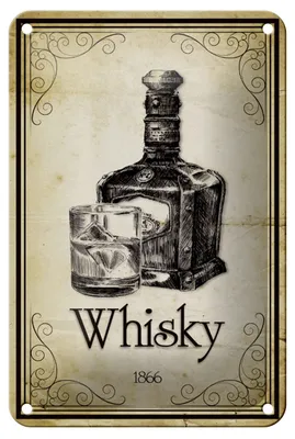Produktbild von Blechschild Alkohol 12x18cm 1866 Whisky Retro