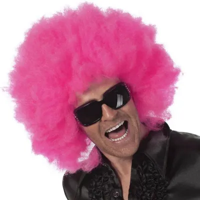 Produktbild von Pinke XL Lockenperücke für Karneval, Einheitsgröße bis 58/59cm Kopfumfang