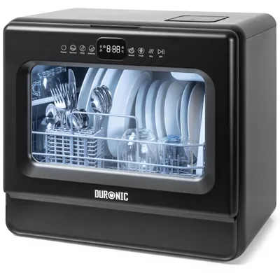 Tafelgeschirrspüler 1050W, 5 Programme, Doppelsprühsystem, schwarz