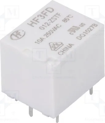 Produktbild von 1x Relais: elektromagnetisch 10A/250VAC USpule : 12VDC 10A HF3FD/012-ZSTF Elektr