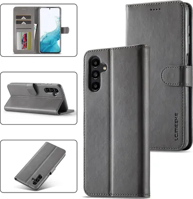 Produktbild von Galaxy A54 5G Hülle, Klapphüllen Brieftasche Leder Magnetverschluss Ständer Schutzhülle für Samsung Galaxy A54 5G Gris