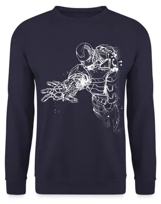 Produktbild von Spreadshirt Avengers Superhelden Iron Man Uni Pullover, XXL, Navy
