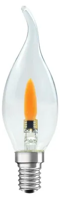 Produktbild von LED Filament Leuchtmittel Windstoßkerze 1W E14 klar Flackerlicht Feuer
