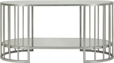 Image de Table basse Tavolo 108 x 50 x 45 cm métal miroir argenté
