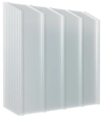 Obrázek produktu pro Ikodm, sada 10 kusů, FRP světelné panely, 90x80 cm, tloušťka 1 mm, průhledné, profilované, s UV ochranou, odolné proti krupobití a povětrnostním vlivům, včetně šroubů pro zastřešení terasy nebo garáže