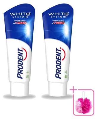 Obrázek produktu pro 2 x Zubní pasta Prodent White System – přirozeně bělící – 75 ml – výhodná sada – 2 kusy