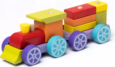 Image de Blocs pédagogiques en bois Cubika Train, 10 pièces. 15603
