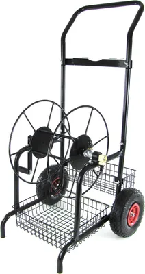 Produktbild von RAMROXX Metall Schlauchwagen Schlauchaufroller bis 60m Gartenschlauch