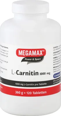 Immagine prodotto di Megamax L Carnitina 1000 mg Compresse 120 Capsule