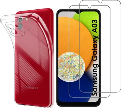Obrázek produktu pro Pouzdro pro Samsung Galaxy A03 s 2 ochrannými kryty obrazovky z tvrzeného skla Phonillico®