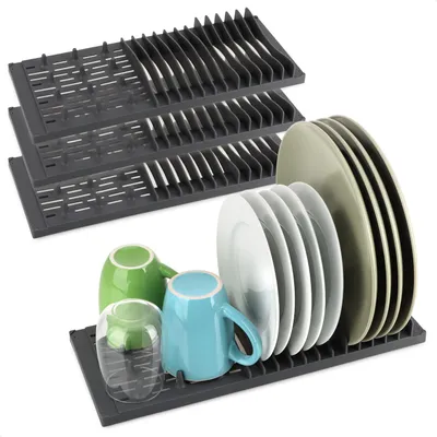 Produktbild von com-four® 4x Abtropfgestell aus Kunststoff - 40×16 cm Spülablage - für Geschirr