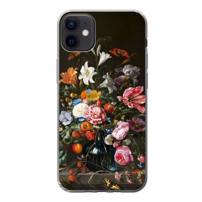 Produktbild von MuchoWow® Handyhülle Schutzhülle Hülle für iPhone 12 mini Vase mit Blumen - Jan Davidsz de Heem - Kunst Silikon Softcase Handy Hülle - Bild