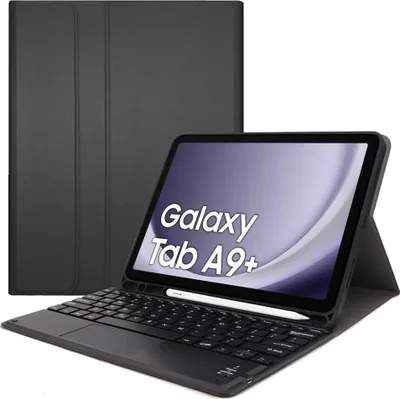 Zdjęcie produktu dla Etui z klawiaturą Bluetooth touchpad do Galaxy Tab A9 Plus (Czarne)