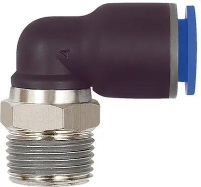 Produktbild von Riegler L-Steckverschraubung »Blaue Serie«, drehbar, R 3/8 außen, Ø 14 mm
