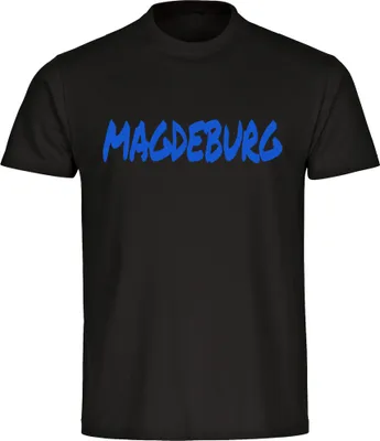 Produktbild von multifanshop Kinder T-Shirt - Magdeburg - Textmarker, schwarz, Größe 176
