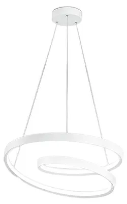 Produktbild von Runde LED-Pendelleuchte, 55 W, dimmbare Farbtemperatur, mattweißes Metallgestell, höhenverstellbar, minimalistisches Design - Perenz