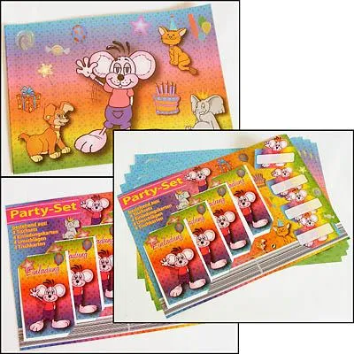 Immagine prodotto di Tovaglietta per feste per bambini, 16 pezzi, compleanno, tovaglietta, decorazione per feste