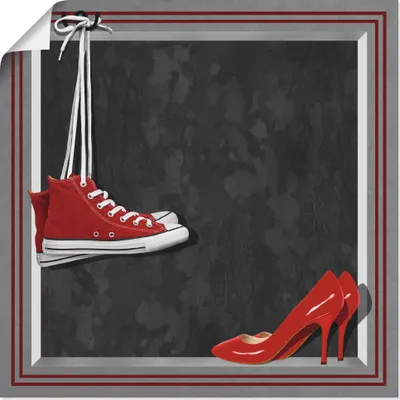 Produktbild von ARTland Poster Die roten Schuhe Größe: 40x40 cm