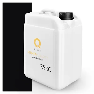 Produktbild von Quarzgrund für Silikonharz-Putz Tiefschwarz RAL 9005 7,5 kg – Haftgrund für innen & außen, quarzhaltige Grundierung Q-COVER