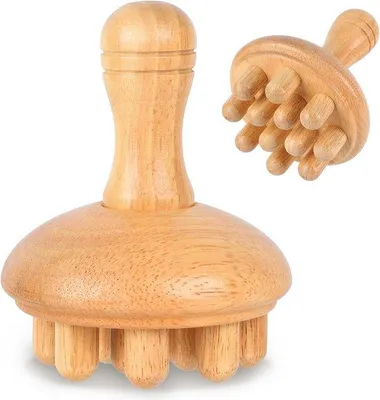 Produktbild von Massagegerät für Holztherapie, Anti-Cellulitis-Stimulator, Gua Sha-Lymphedrainage-Stimulator, Triggerpunkt-Holztherapie-Gua Sha-Massagegerät für Körpergestaltung, Rücken, Beine, kompletter Körper