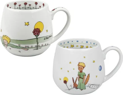 Produktbild von Könitz Porzellan Kuschelbecher Set" Der kleine Prinz ", 420 ml schönes Kaffee Tassen Set, tolle Geschenkidee,