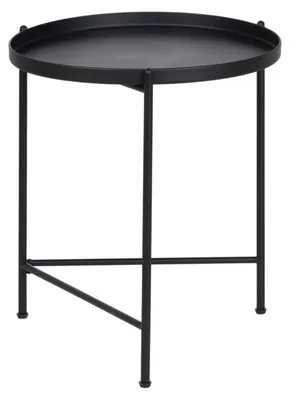 Beistelltisch 50x50x58 cm, schwarz, Metall, 2er-Set