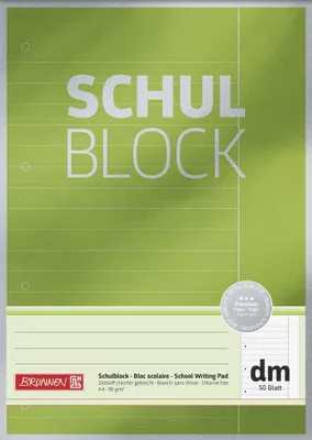 Produktbild von BRUNNEN 1052613 Schulblock Premium A4 dm