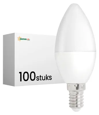 Productafbeelding van Spectrum LED Kaarslamp C35 E14 Mat - 5W 470lm 3000K - Warmwit Dimbaar - Vervangt 43W - 100 stuks