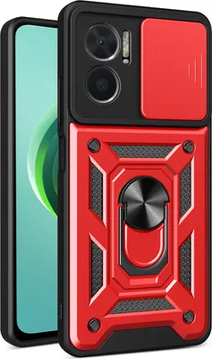 Produktbild von Redmi 10 5G Hülle mit Ring Ständer Halter Dia Kameraschutz TPU PC Schutzhülle für Xiaomi Redmi 10 5G Rot