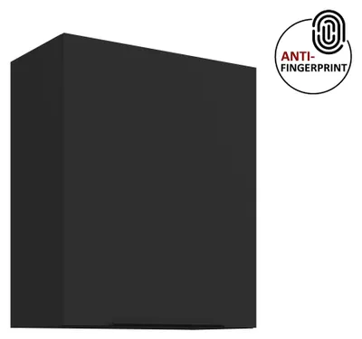 Produktbild von Küchen Hängeschrank 60 cm ARIA Schwarz ultra matt + Schwarz matt, hochwertige Fronten mit Anti Fingerprint Beschichtung Küchenzeile Küchenblock
